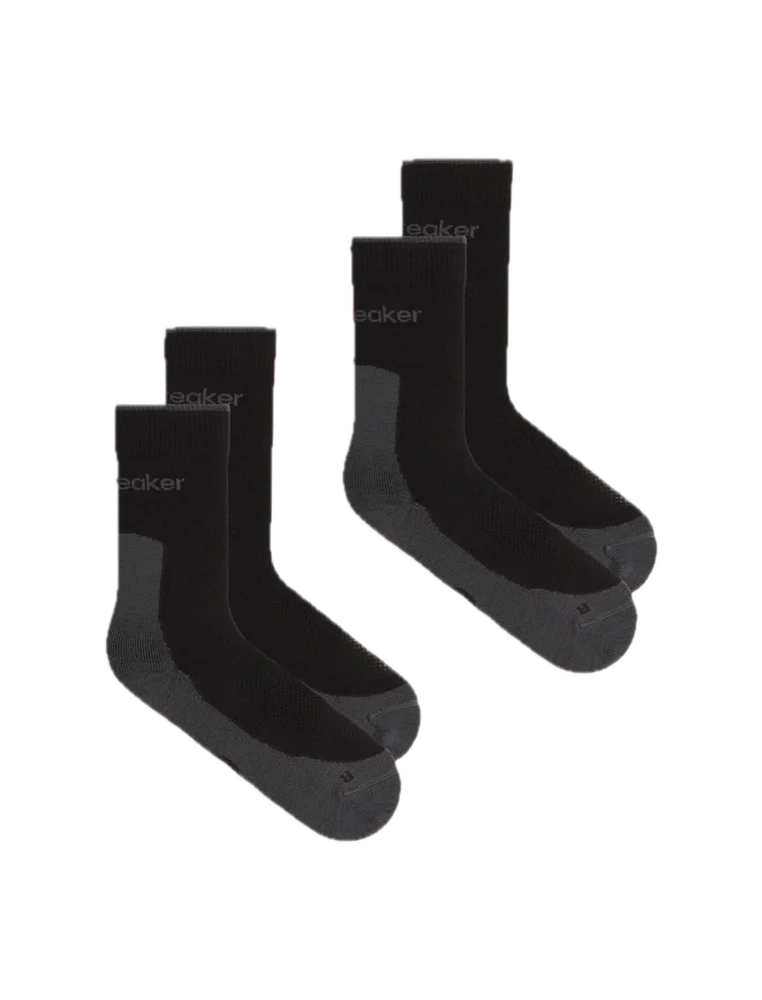 Icebreaker Men Merino Hike+ Light Crew 2 Pack Black/obsidian v:7078034 Icebreaker Men Merino Hike+ Light Crew 2 Pack Black/obsidian v:7078034
