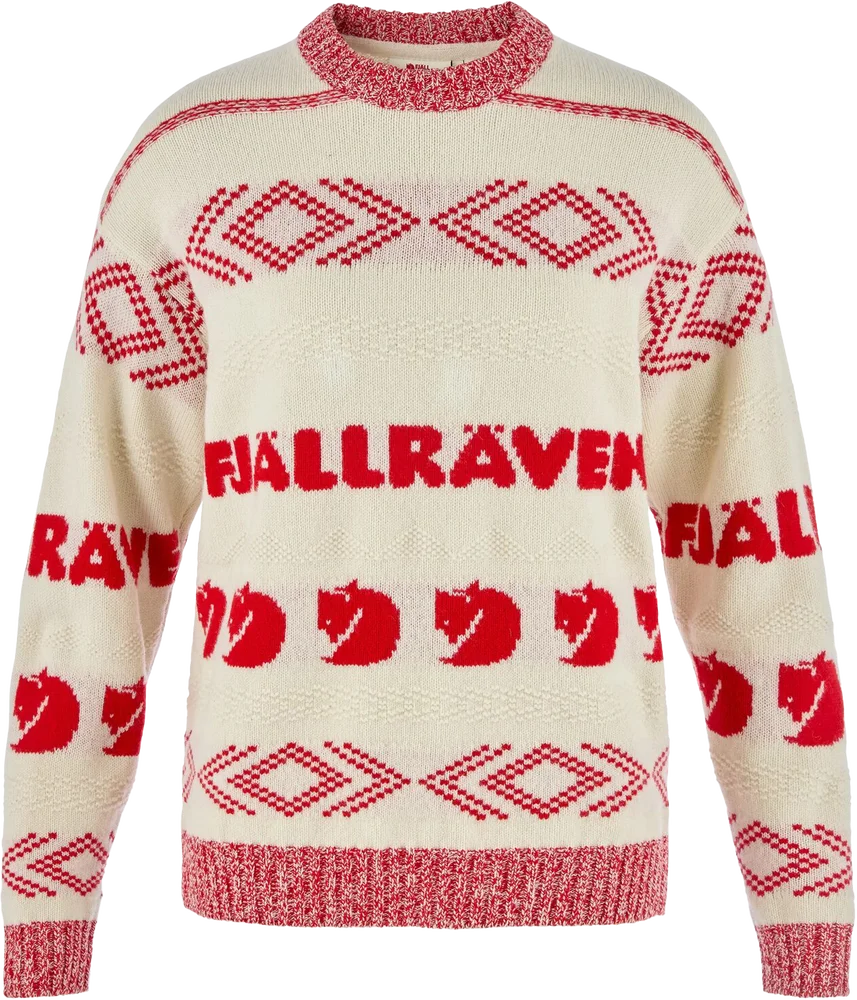 Fjällräven Women’s Fjällräven Jacquard Knit Chalk White/True Red v:7790854