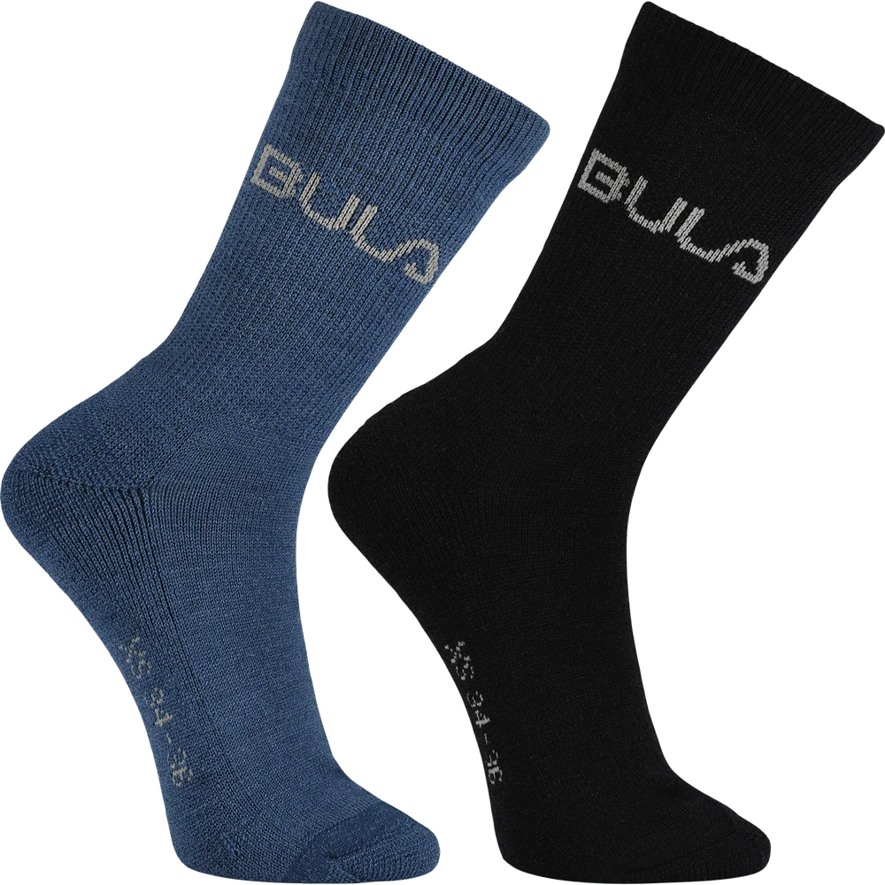 2PK Wool Socks, sokker – Blå v:8923728