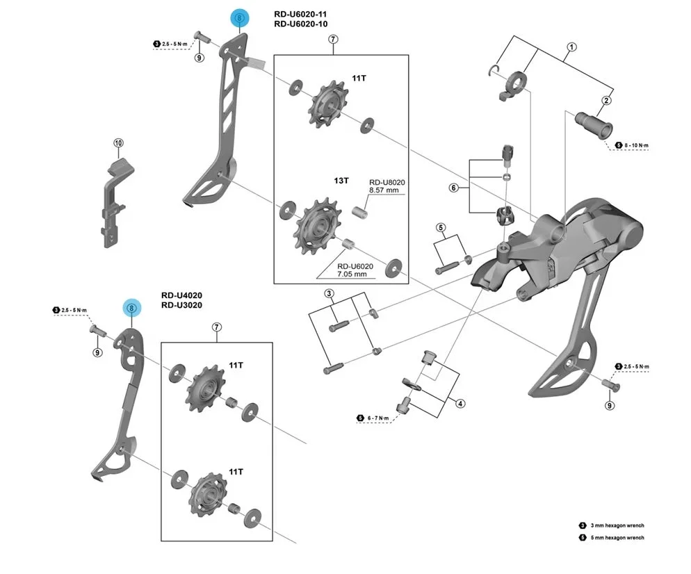 Shimano Cues Innerplate til RD-U4020 SGS Bakgir v:8153979