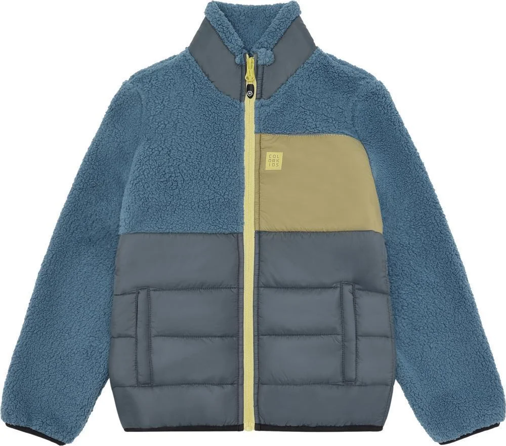 Color Kids Fleece Jacket W. Quilt Coronet Blue v:2795309 Color Kids Fleece Jacket W. Quilt Coronet Blue v:2795309