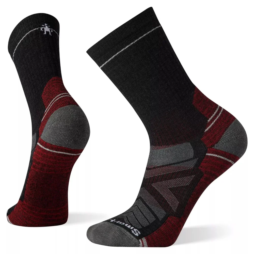 Smartwool Hike Light Cushion Crew Socks Charcoal/Red v:4085981