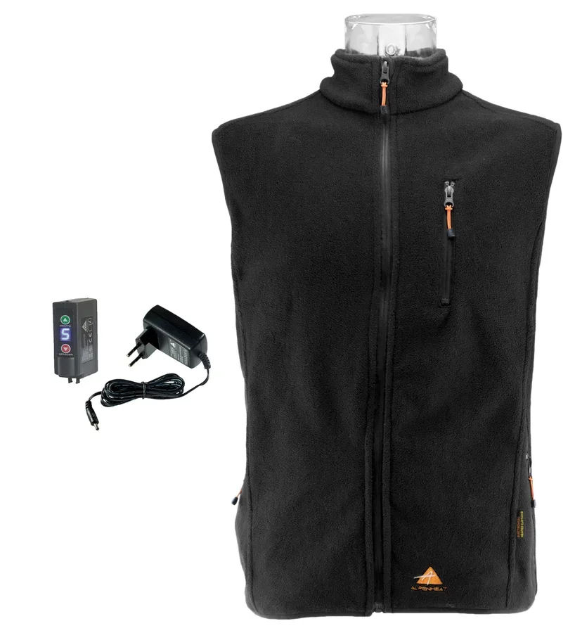 AlpenHeat Fire-Fleece Varmevest Sort, Str.L v:4981426 AlpenHeat Fire-Fleece Varmevest Sort, Str.L v:4981426