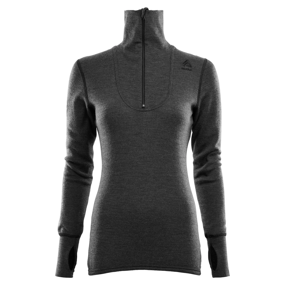 Aclima DoubleWool Polo with Zip Woman Marengo/Jet Black v:4582826